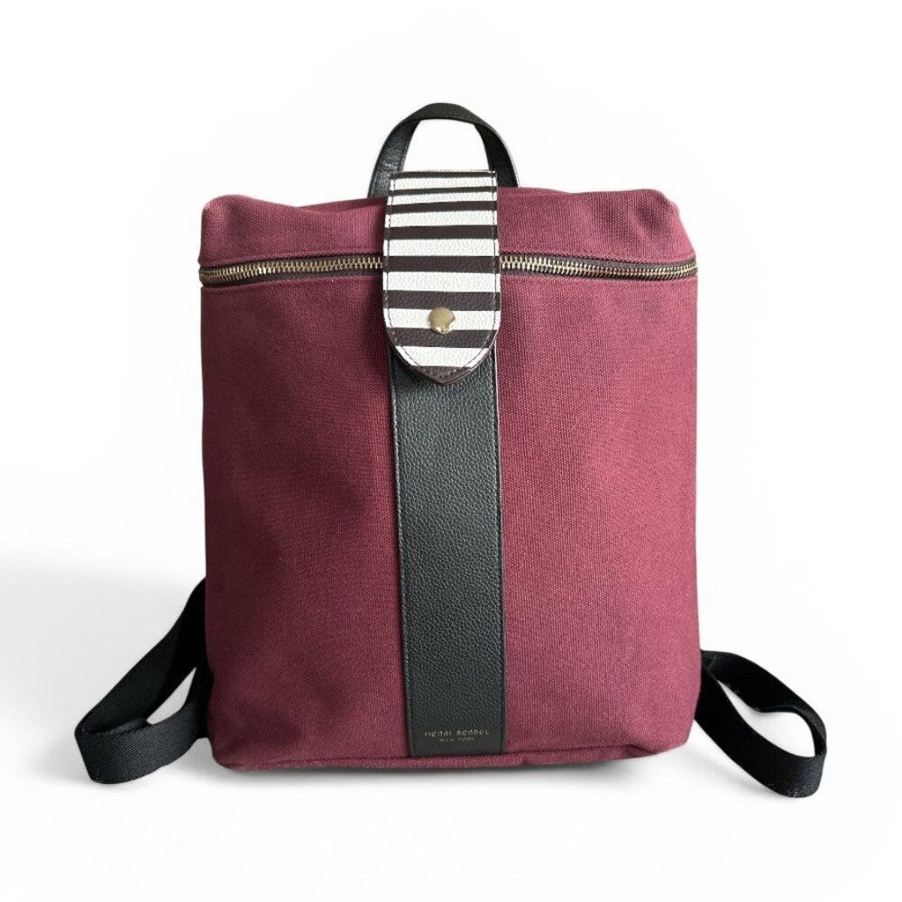 Henri Bendel Backpack Canvas Convertible Burgundy Limited Edition